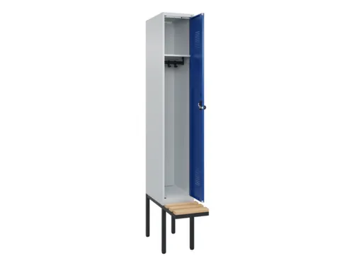 locker met bank,HxBxD 2120x300x815mm,1vak,vak B 300mm,draaigrendel