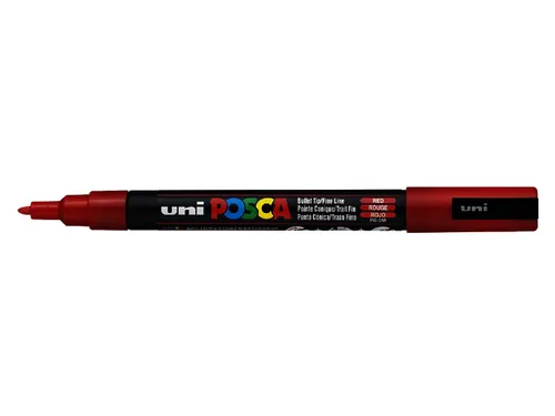 Verfstift Posca PC3M Fijne punt 0,9-1,3mm Rood