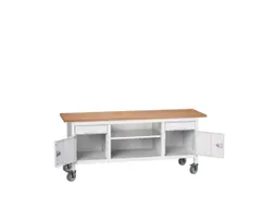 werkbank,HxBxD 830x2000x600mm,multiplexblad,uitrusting: 2laden,2kasten