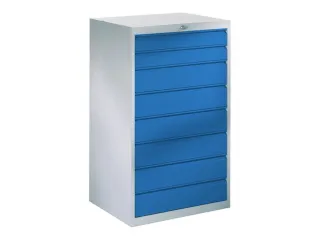 ladekast 1200x715x600mm 8laden cilinderslot RAL7035 front RAL5012 - 2
