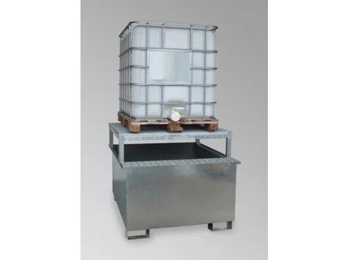 Opvangbak 1x Ibc Opvangvol. 1000l Staal 1070x1300x1360mm Aftapbok