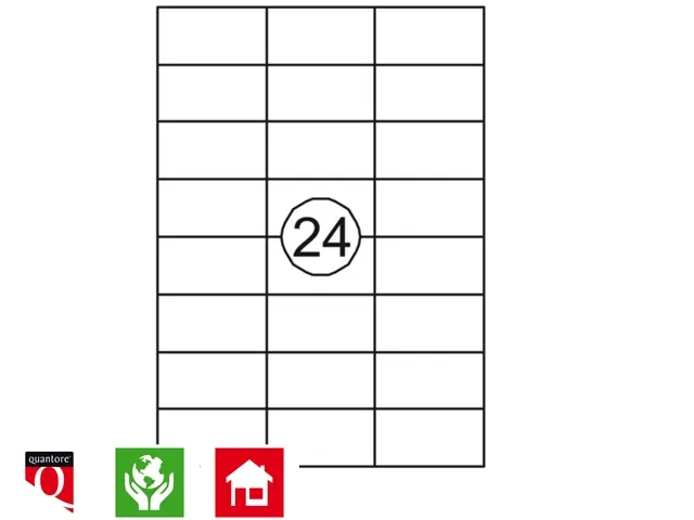 Etiket Quantore 70x37mm Wit 360 stuks