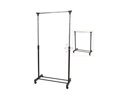 JACK verrijdbaar kledingrek 82 x 42 x 103 cm zwart / chroom