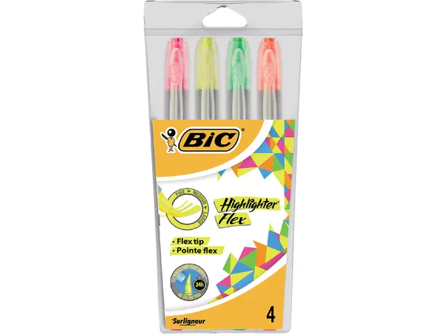 Markeerstift Bic flex assorti blister à 4 stuks