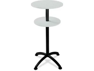 Statafel Stalen 4-Poots H 112cm Onderstel Alu Zilver Esdoorn - 1