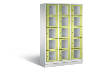 Lockerkast 1800x1200x500mm 3x5 vakken Cilinderslot, Sokkel, RDS1108060 - 2