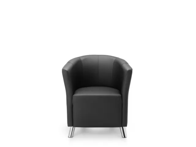 Fauteuil Echt Leer Zwart hxbxd 455x590x505mm