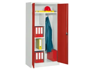 dossier-/kledingkast,HxBxD 1950x1000x600mm,RAL7035,front RAL3000 - 2