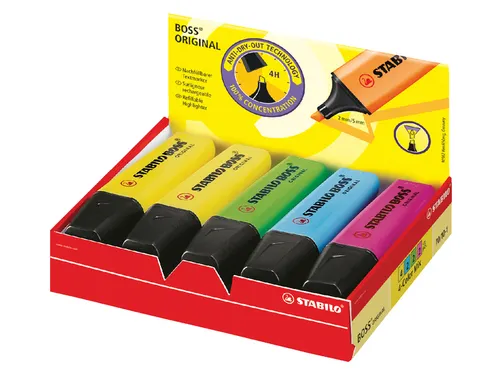 Markeerstift STABILO BOSS Original 70/10 assorti 4 kleuren 10 Stuks