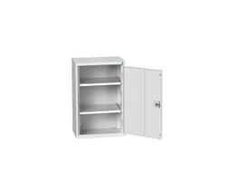 hangkast,HxBxD 800x525x350mm,vleugeldeur,2xStalen bodem,romp RAL7035