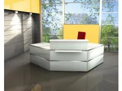 Balie Compleet 2500x2500mm Met 2 Hoeken Tassenplank Glazen Front Wit