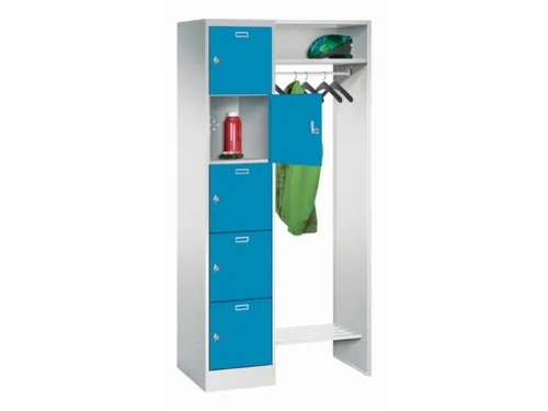 personeelsgarderobe draaigr. 1950x850x500mm 1x5 vakken 400mm RAL3000