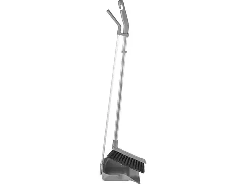 Vikan ErgoClean 559518 stoffer en blik set met lange steel lichtgrijs