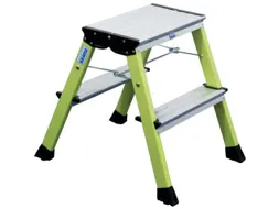 verrijdbaar vouwtrapje,aluminium,groen,bordes HxD 0,45x200m,2x2treden