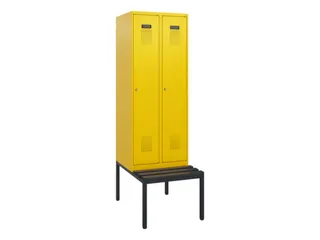 locker met bank,HxBxD 1950x600x815mm,2vak,vak B 300mm,cilinderslot - 2