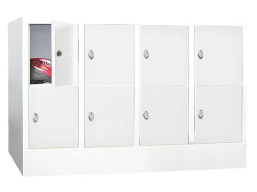 lockerkast,HxBxD 855x1200x500mm,4x2vakken,RAL7035,front RAL7035