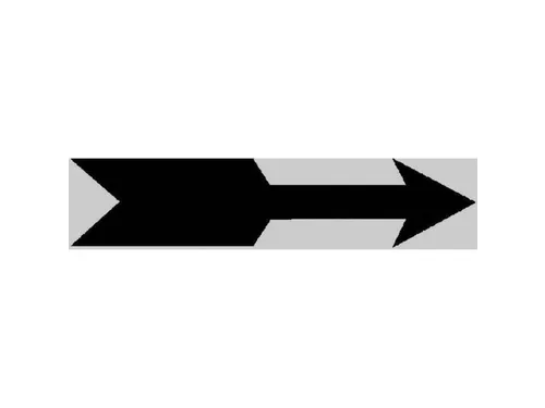 Sticker,Pijl Rechts,Aluminium Gemerkt,Gemoffeld,Zwart