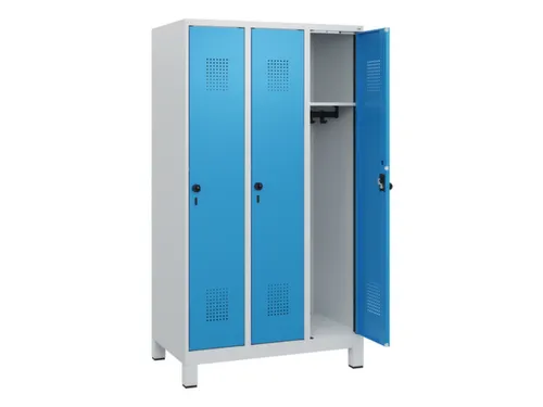 schoollocker,HxBxD 1630x900x500mm,3vak,vak B 300mm,draaigrendel,voeten
