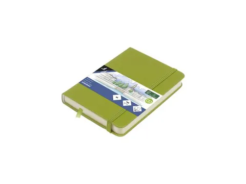 Schetsboek Kangaro A6 lime green PU HC 80 vel 140gr roomwit met elasti