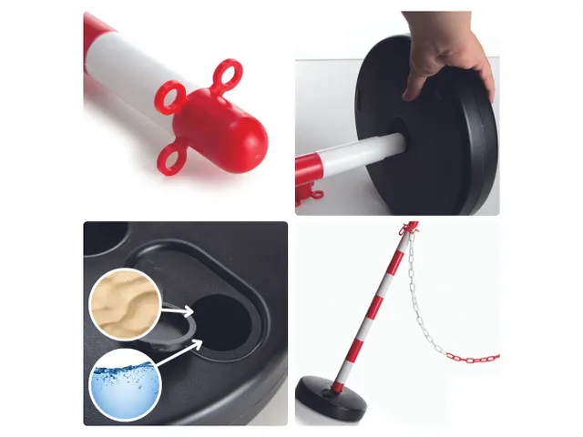 Poteau En Plastique Pour CHAÎNE DE Signalisation - Rouge/Blanc - 2 PC
