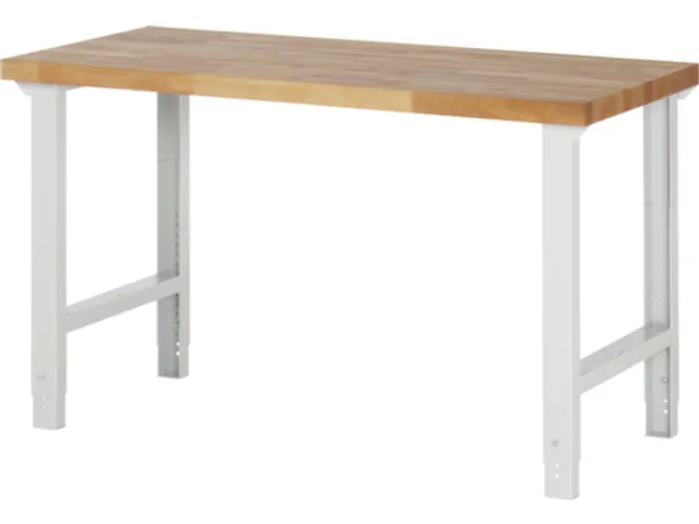 établi HxlxP 790-1140x1500x700mm hêtrepanneau huilé force 750kg