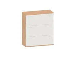 Hangmappenkast 1150X1000X430Mm 3Hangmappenframes Beuken + Wit
