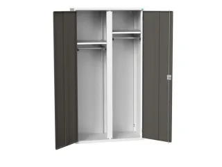 Lockerkast 2000x1050x550mm 2 vakken, dubbele vleugeldeur, RAL7016 - 1