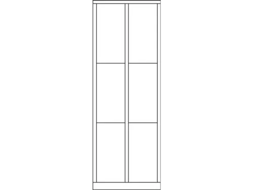 lockerkast,HxBxD 1850x800x500mm,2x3vakken,RAL7035,front RAL6011