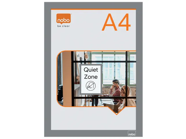 Infokader Nobo zelfklevend A4 zilver 2 stuks
