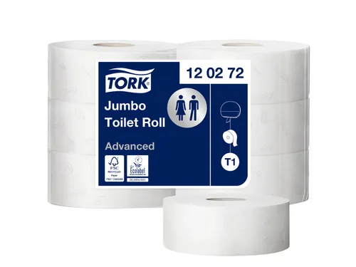 Toiletpapier Tork 120272 T1 Jumbo 2-laags Wit Advanced