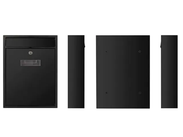 Brievenbus Ibiza Zwart met naamplaatje incl. 2 sleutels 36x26x8cm