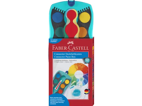 Waterverfdoos 2 kleuren +1 tube wit Connector turquoise