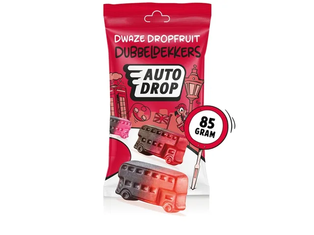 Autodrop Dwaze Dropfruit Dubbeldekkers Zak 85 Gram