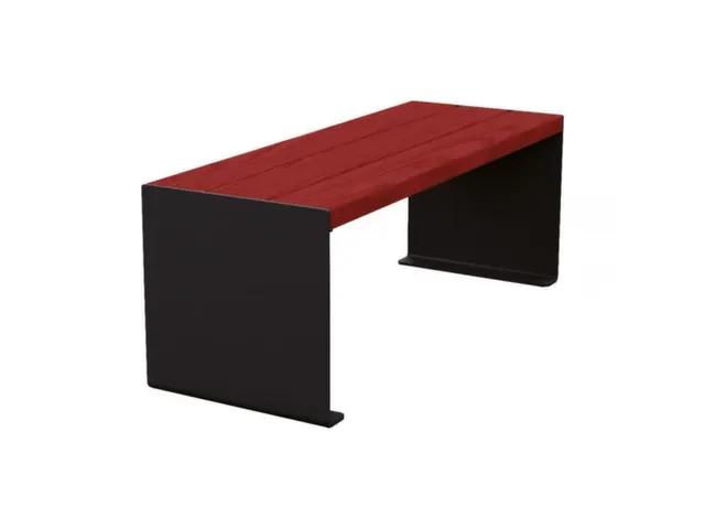 Banc sans dossier L1200mm 3 lattes chêne acajou/RAL9005