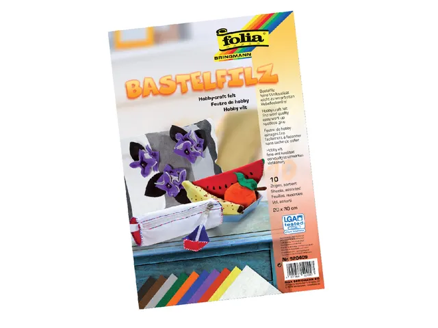 Vilt Folia 20x30cm 150gr 10 vel assorti kleuren