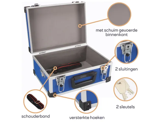 Valise À Outils En Aluminium - 320x230x155mm - 11,4 L - Bleu