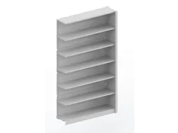kantoorstelling aanbouwveld HxBxD 2200x1256x335mm 6 OH Stalen Ral7035