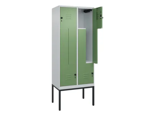 Z-garderobekast,HxBxD 2120x800x500mm,vak B 200/400mm,draaigrendel