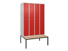 armoire vestiaire avec banc à deux niveaux HxlxP 2120x1200x815mm