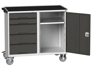 montagetafel 980x1300x600mm linoleumblad 5 laden kast front RAL7035 - 1