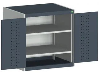 kast met geperforeerde platen,HxBxD 800x800x525mm,2xStalen bodem - 1