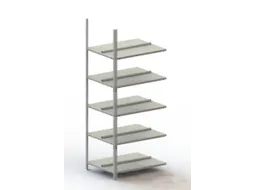 Schroefstelling Aanbouwveld Ral7035 1850x752x604mm 5legborden 80kg