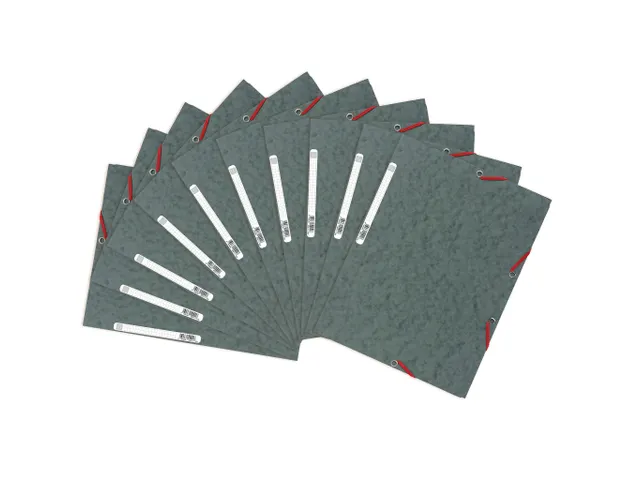 Elastomap 3 kleppen glanskarton 400g/m2 - A4-Grijs