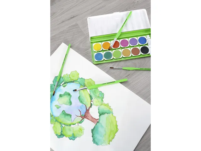 Penselenset Eberhard Faber Green Winner 4st. Fijn 0,1,2 en 4, syntheti