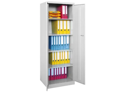 universele kast,RAL 7035,HxBxD 1800x600x500mm,4xStalen bodem,cil.-slot