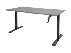 Dextro Slinger Bureau Zit-sta T-poot 140x80 Licht Grijs 25mm Zwart