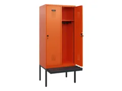 locker met bank,HxBxD 1950x800x815mm,2vak,vak B 400mm,draaigrendel