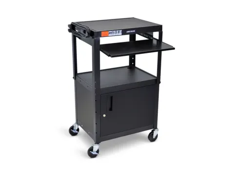 bijzetwagen,HxLxB 610-1060x610x460mm,zwart,2niveau(s)