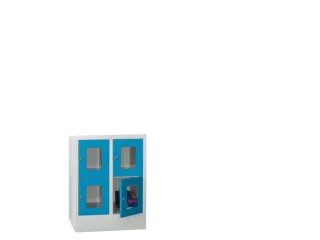 lockerkast,HxBxD 855x600x500mm,2x2vakken,RAL7035,front RAL5012 - 2