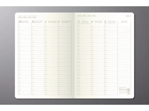 Weekagenda Conceptum A5 2027 (NL/FR/EN/DU) verticale lay-out zwart har
